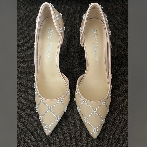 Betsey Johnson Cruze Nude Rhinestone Heels Women’s Size 10M - Picture 3 of 16